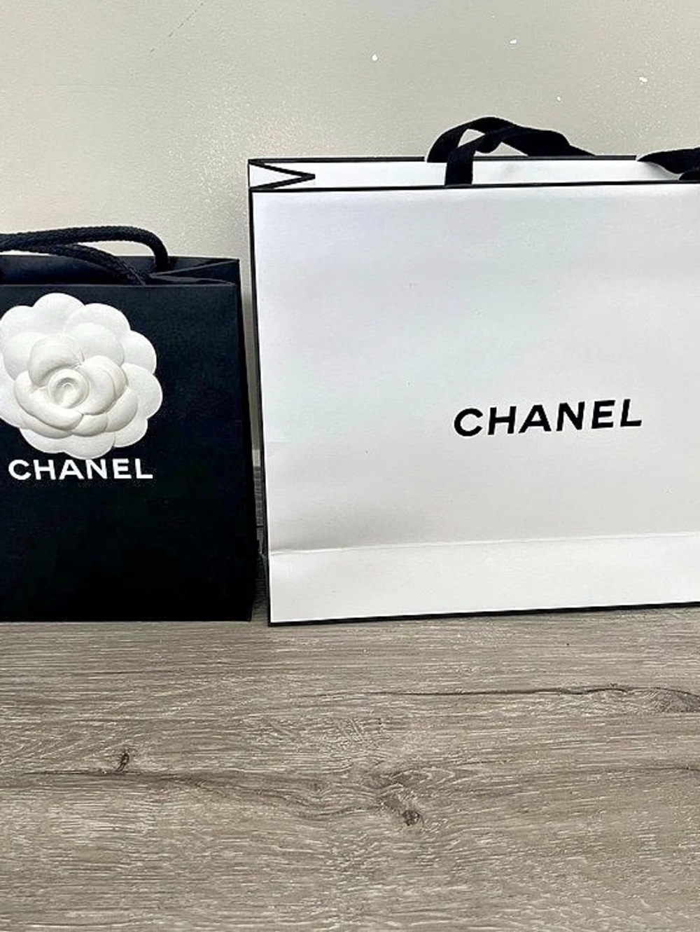 Chanel Shopping Bags Set Black & White